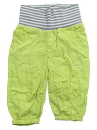 Limetkové plátěné kalhoty s úpletovým pasem zn. S. Oliver