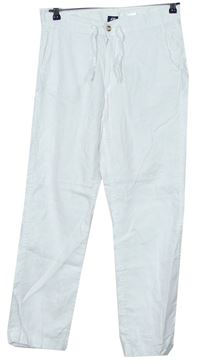 Pánské bílé lněné kalhoty zn. H&M vel. 34R