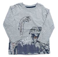 Šedé melírované triko s dinosaury zn. Nutmeg