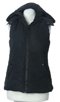 Dámská černá šusťáková zateplená vesta s kapucí zn. New Look 