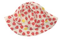Bílo-červený klobouk s jahodami 