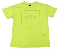 Neonově žluté tričko s nápisem zn. River Island 