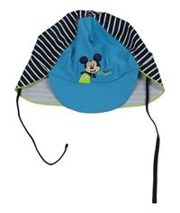 Tmavomodro-bílá pruhovaná UV čepice s Mickey mousem zn. Disney