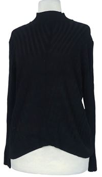 Dámský černý žebrovaný svetr zn. Peacocks 