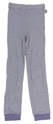 Fialovo-bílo-stříbrné pruhované spodní kalhoty zn. Topolino