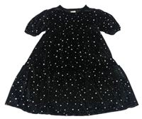 Černé sametové šaty s hvězdami zn. F&F