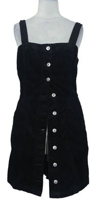 Dámské černé manšestrové laclové propínací šaty zn. H&M