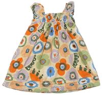 Vanilkovo-barevné květované šaty zn. M&S
