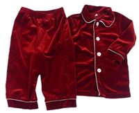 Tmavočervené sametové pyžamo