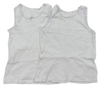 2x Bílá perforovaná košilka s mašličkou zn. Mothercare