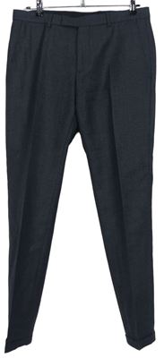 Pánské šedé vlněné kalhoty s puky zn. Strellson