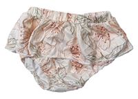 Meruňkové kalhotky pod šaty s kytičkami 