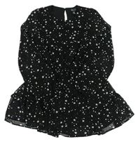 Černé šifonové šaty s hvězdami zn. New Look