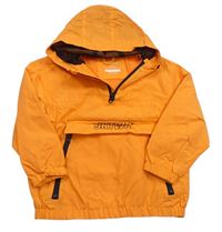 Oranžová šusťáková jarní bunda s kapsou a kapucí zn. Primark