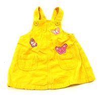 Žluté manšestrové šaty s motýlky zn. M&Co