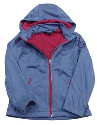 Modrá melírovaná softshellová bunda s kapucí zn. Crane