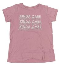Růžové tričko s nápisy zn. Primark