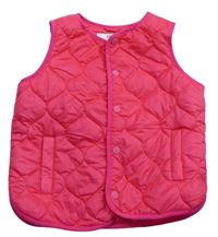 Neonově růžová šusťáková zateplená prošívaná vesta zn. M&S