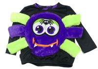 Kostým - Černá mikina s fialovým pavoukem zn. F&F