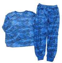 Modro-černé vzorované plyšové pyžamo zn. Primark