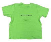 Zelené žebrované tričko s nápisem zn. River Island 