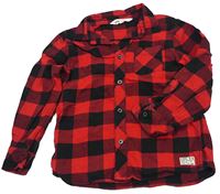 Červeno-černá kostkovaná flanelová košile zn. H&M