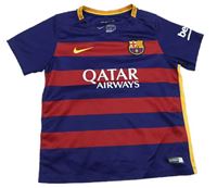 Tmnavomodro-vínový pruhovaný fotbalový funkční dres - FC Barcelona zn. Nike