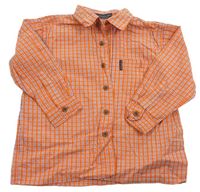 Oranžovo-tmaovmodro-bílá kostkovaná košile zn. H&M