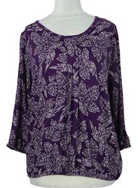 Dámské purpurové květované triko zn. Debenhams 
