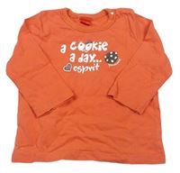 Oranžové triko s nápisem zn. Esprit