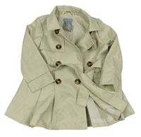 Světlebéžový jarní kabát s límečkem a páskem zn. TAHARI