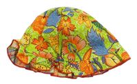 Limetkovo-oranžový květovaný letní klobouk zn. St. Michael