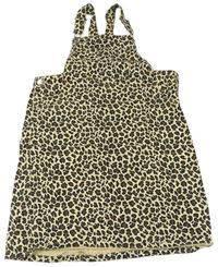 Krémové riflové laclové šaty s leopardím vzorem zn. Matalan