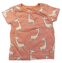 Pudrové tričko se žirafami zn. M&S