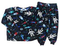 Černé mikroplyšové pyžamo s kosmonauty zn. M&S