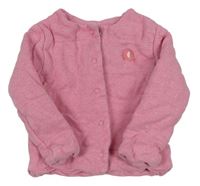 Růžový melírovaný prošívaný zateplený kabátek se sloníkem zn. F&F