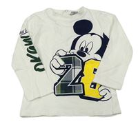 Krémové triko s Mickey mousem zn. Disney