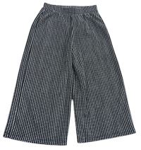 Černo-bílé kostkované culottes kalhoty zn. F&F