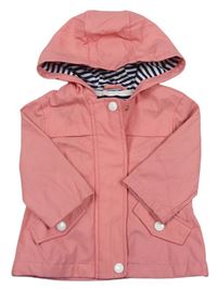 Růžová pogumovaná jarní bunda s kapucí zn. Jasper Conran