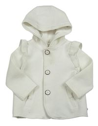 Bílý teplákový kabátek s volánky a kapucí zn. TED BAKER