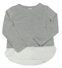 Stříbrný třpytivý lehký svetr s halenkou zn. F&F