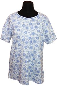 Dámské modro-bílé květované tričko zn. Bonmarché 