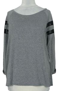 Dámské šedé melírované triko s pruhy zn. H&M