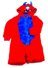 Červeno-modrá chlupatý kombinéza s příšerkou zn. George