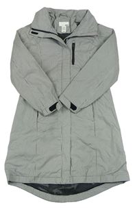 Černo-bílý kostkovaný šusťákový jarní kabát zn. H&M