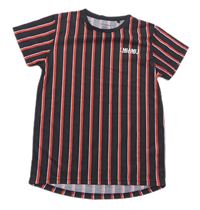 Černo-červené pruhované tričko s nápisem zn. Primark