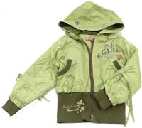 Zeleno-hnědá šusťáková jarní bunda 
