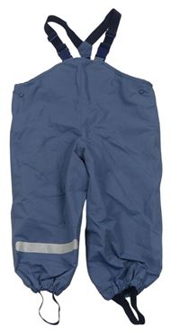 Modrošedé šusťákové laclové kalhoty zn. Tchibo
