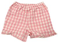 Růžovo-bílé kostkované pyžamové kraťasy zn. Matalan