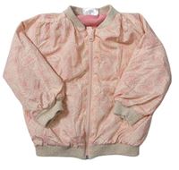 Růžová šusťáková jarní bunda s kapucí zn. Ergee